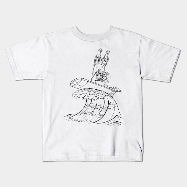 Kahuna Hangs 10 Kids T-Shirt by AJIllustrates